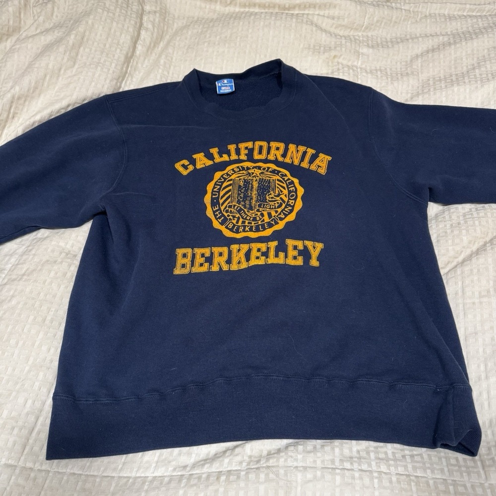 VTG California Golden Bears Berkeley Champion Sweatshirt Mens XL Blue Made USA - Picture 6 of 10